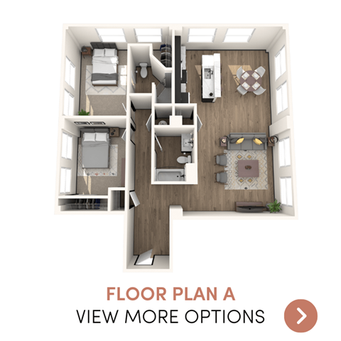 Floor plan for 2 beds, 2 baths, 1180 sqft